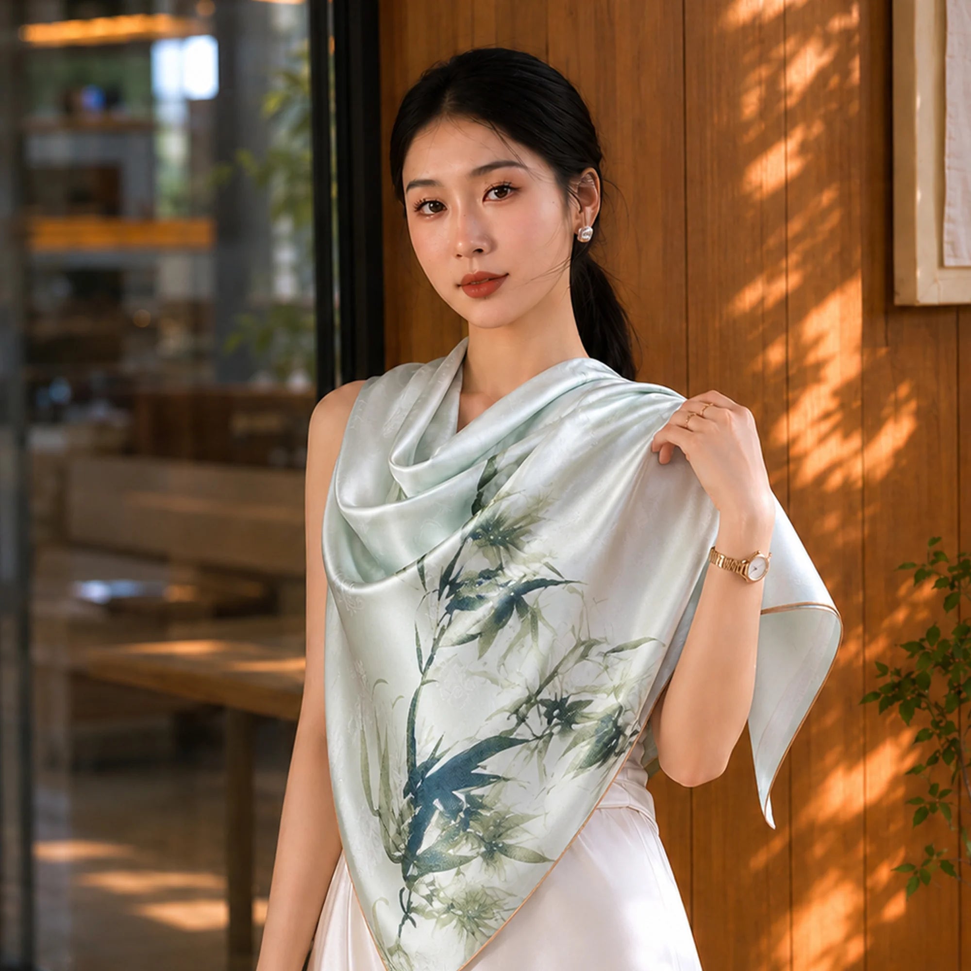 Intangible Cultural Heritage Chinese Mulberry Silk Scarves Silk Square Scarf