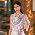 Load image into Gallery viewer, Luxury  Mulberry Silk Double-Sided Hua Luo Square Scarf
