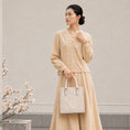 Cargar la imagen en la vista de la galería, Bolso tote de cuero genuino de lujo bordado a mano de Suzhou
