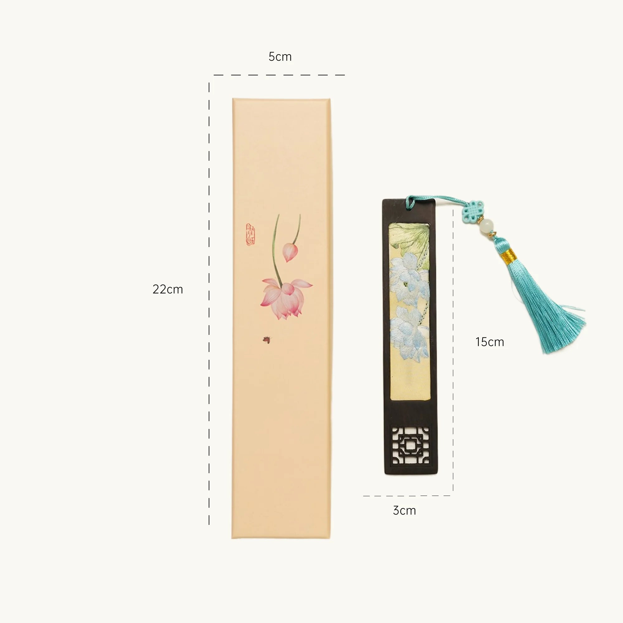 Handcrafted Silk Suzhou Embroidery Bookmark – Blue Lotus | Chinese Art Keepsake