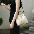 Load image into Gallery viewer, Heritage Gold Filigree Motif  Scroll Embroidery Bucket Bag
