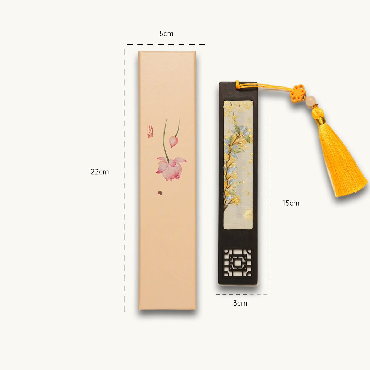 Handcrafted Silk Suzhou Embroidery Bookmark – Osmanthus | Chinese Art Keepsake