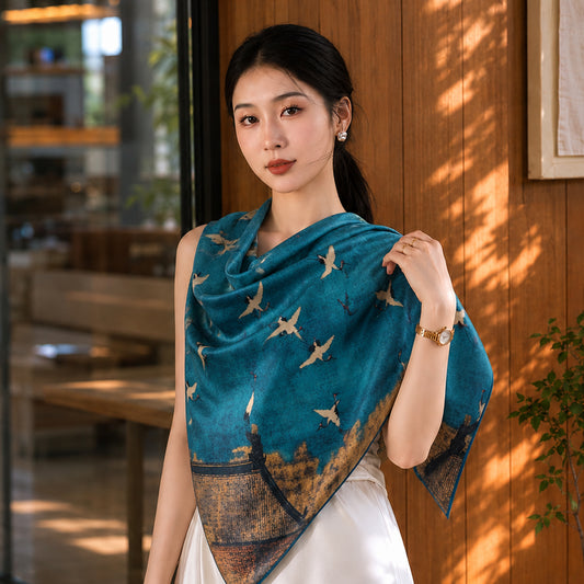 Intangible Cultural Heritage Xiangyunsha Mulberry Silk Scarf