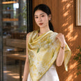 Load image into Gallery viewer, Luxury Misty Lavender Glow Spring Double-Sided Mulberry Silk Shawl
