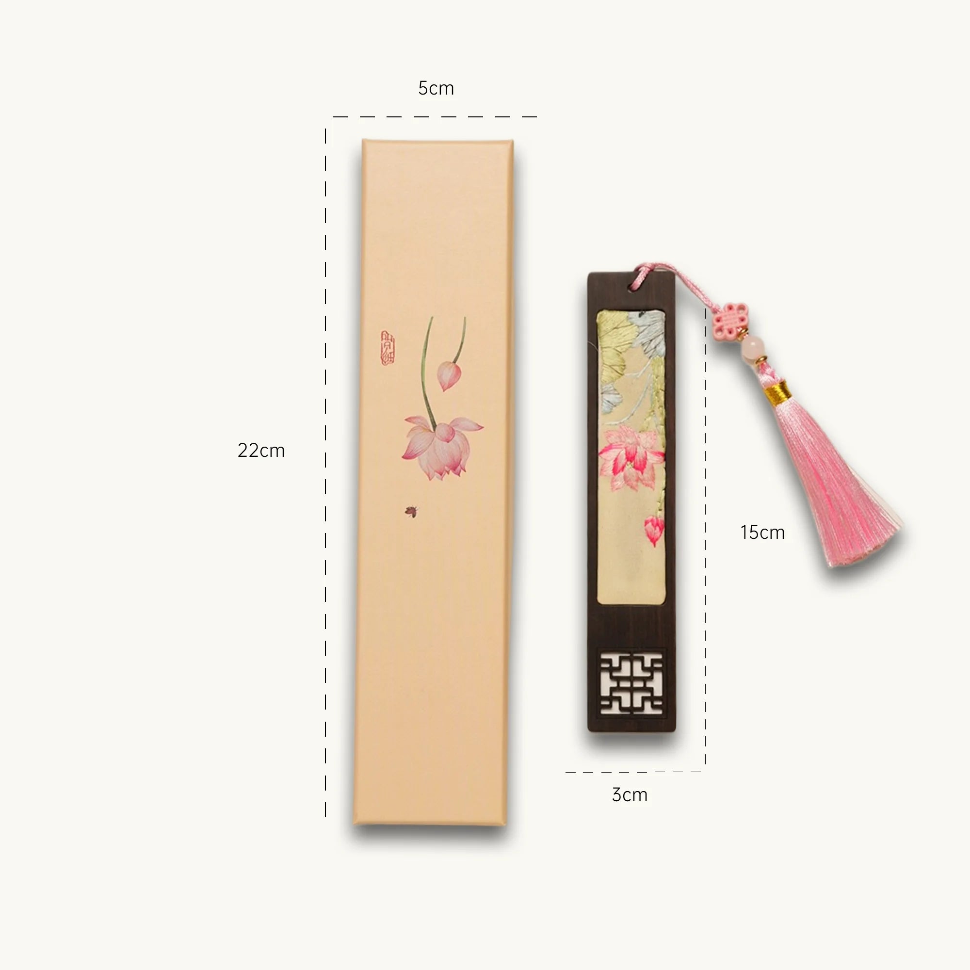 Handcrafted Silk Suzhou Embroidery Bookmark – Pink Lotus | Chinese Art Keepsake