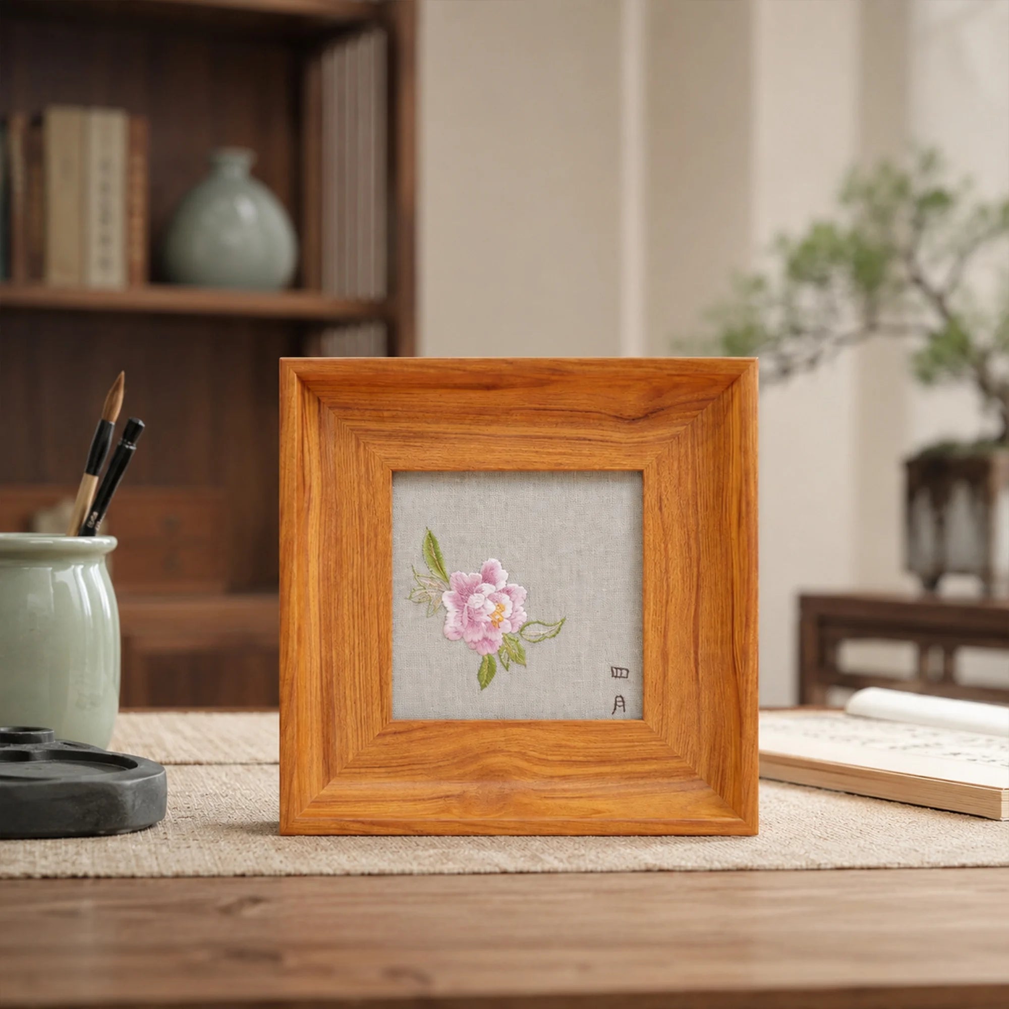 Musem-Grade Masterpiece Heritage Su Embroidery Wall Art Handcrafted Silk—Peony