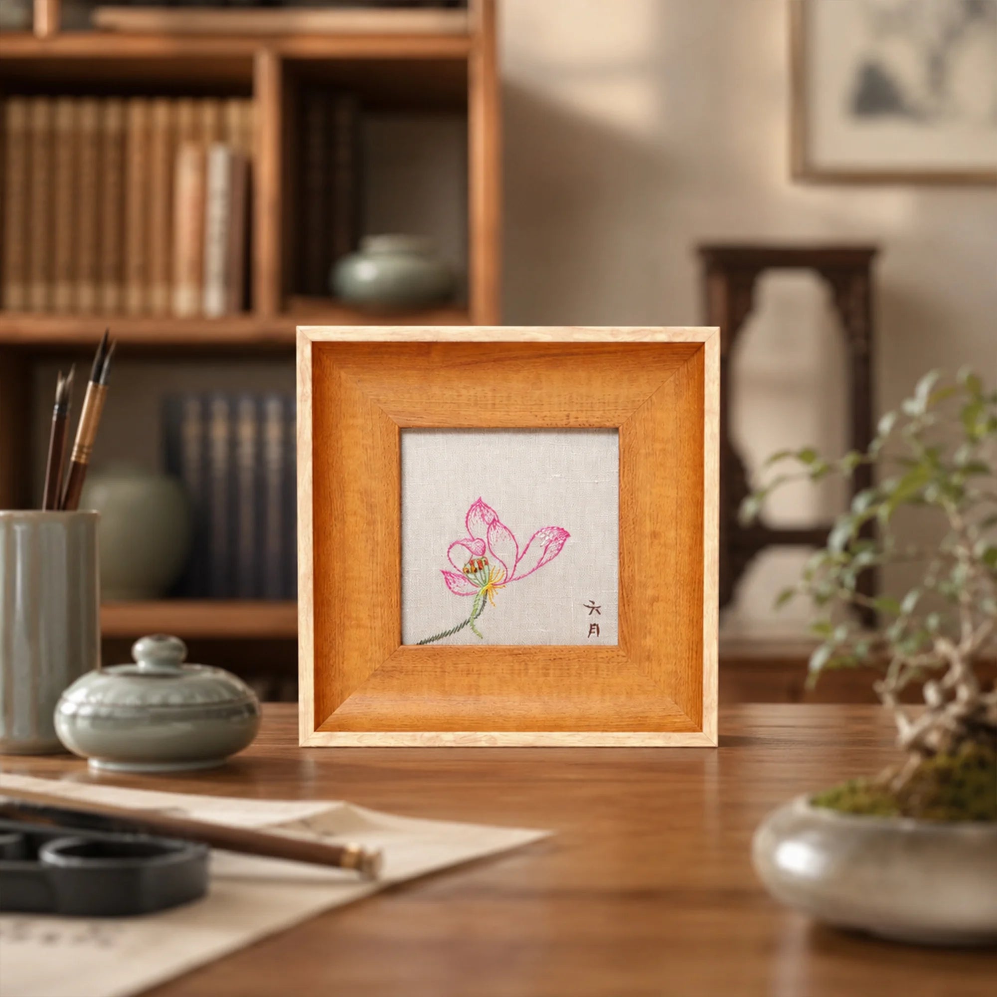 Musem Quality Heritage Su Embroidery Wall Art Handcrafted Silk—Lotus