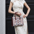 Load image into Gallery viewer, Heritage Baoxiang Flower Motif Su Embroidery Leather Tote Bag
