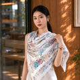 Load image into Gallery viewer, Luxury Birds & Blooms Jacquard Chinese Mulberry Silk Square Scarf
