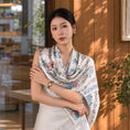 Load image into Gallery viewer, Luxury Birds & Blooms Jacquard Chinese Mulberry Silk Square Scarf
