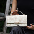 Load image into Gallery viewer, Chinese Peony Embroidered Flap Handbag Ink-Line Floral Motif Embroidery Handbag
