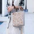 Load image into Gallery viewer, Heritage Chinese Embroidery Leather Tote Bag — Floral Motif Artisan Stitching
