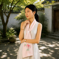 Load image into Gallery viewer, Heritage Peony Motif Su Embroidery Mulberry Silk Scarf — "Crown of Spring"
