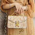 Load image into Gallery viewer, Vintage Jacquard Flap Handbag with Gold Clasp
