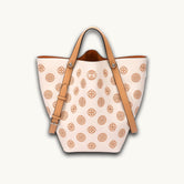 Luxury Chinese Embroidery Leather Tote Bag with Baoxiang Flower Pattern