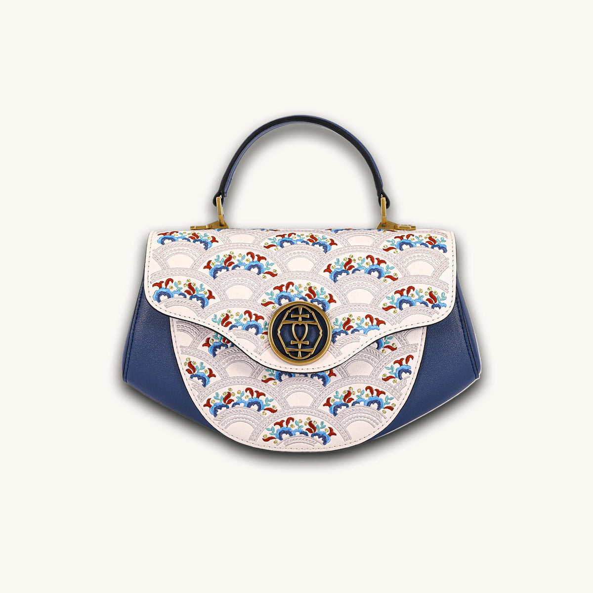 Bolso Bandolera Floral Wave de Cuero Genuino Bordado Suzhou
