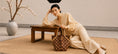 Load image into Gallery viewer, Embroidered Genuine Leather Bucket Tote Bag with Adjustable Strap
