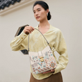 Load image into Gallery viewer, Luxury Chinese embroidery crossbody bag with traditional geometric patterns, inspired by Chinese heritage motifs and Ru porcelain blue tones, blending oriental elegance with modern minimalist fashion
