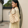 Bild in Galerie-Betrachter laden, Genuine Leather Bucket Bag with Traditional Treasure Chest Pattern Suzhou Embroidery, Chain Shoulder Crossbody Handbag Outdoor Lifestyle 

