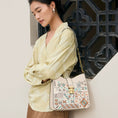 Load image into Gallery viewer, Luxury Chinese embroidery crossbody bag featuring traditional geometric motifs inspired by Chinese heritage craftsmanship, blending oriental elegance with modern minimalist fashion

