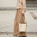 Load image into Gallery viewer, Luxury Dunhuang Scroll Vine Leather Bucket Bag Chinese Suzhou Embroidery Shoulder Bag
