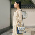 Load image into Gallery viewer, Luxury Handmade Suzhou Embroidery Leather Handbag with Geometric Pattern
