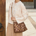 Load image into Gallery viewer, Oriental Luxury Embroidered Leather Tote Bag with Tang Dynasty Baoxiang Flower Motif
