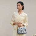 Load image into Gallery viewer, Luxury Handmade Suzhou Embroidery Leather Handbag with Geometric Pattern
