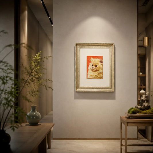 Handbesticktes Haustierporträt – Suzhou-Stickereikunst