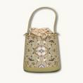 Carica l'immagine nel visualizzatore della galleria, Chinoiserie Luxury Song Brocade Crane & Deer Leather Bucket Crossbody Bag
