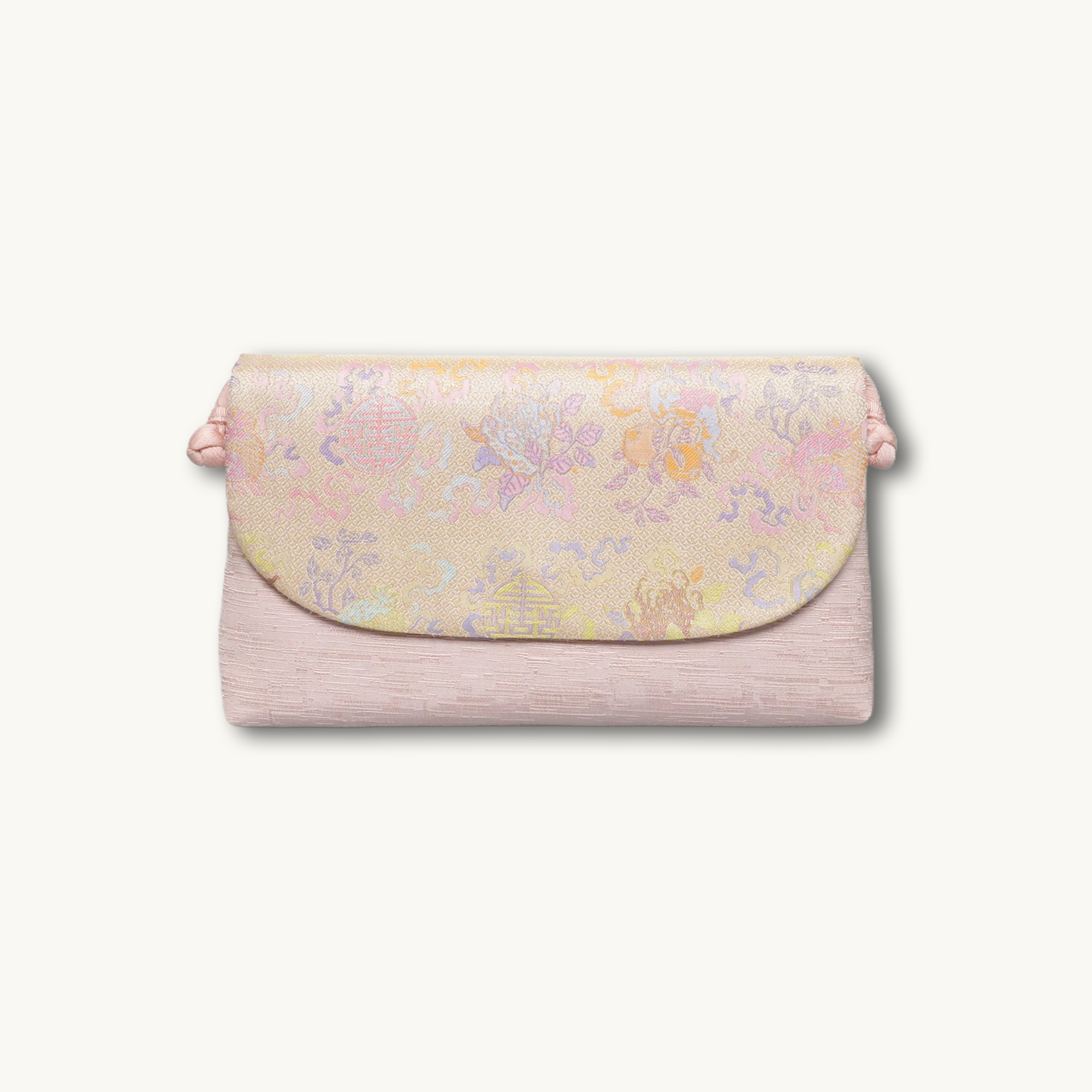 Luxury Handcrafted Chinese Song Brocade Blush Pink Crossbody Bag