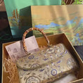 Reproducir el video en la vista de la galería, Luxury Song Brocade Crane & Deer Bamboo Handle Leather Handbag
