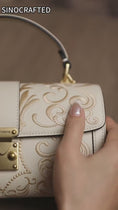 Load and play video in Gallery viewer, Heritage Dunhuang Cloud Motif Su Embroidery Leather Bucket Bag
