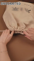 Load and play video in Gallery viewer, Artisan Hand-Embroidered  Leather Floral Crossbody Bag with Chain Detail
