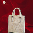 Reproducir el video en la vista de la galería, Bolso tote de cuero genuino de lujo bordado a mano de Suzhou
