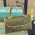 Carica e riproduci il video nel visualizzatore della galleria, Luxury Chinese Qianli Jiangshan Xiangyun Silk Bamboo Handle Crossbody Bag
