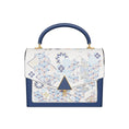 3D modell in Galerie-Betrachter laden, Luxuriöse handgefertigte Suzhou-Stickerei-Lederhandtasche mit geometrischem Muster
