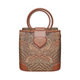 Load 3D model into Gallery viewer, Luxury Dunhuang Scroll Vine Leather Bucket Bag Chinese Suzhou Embroidery Shoulder Bag
